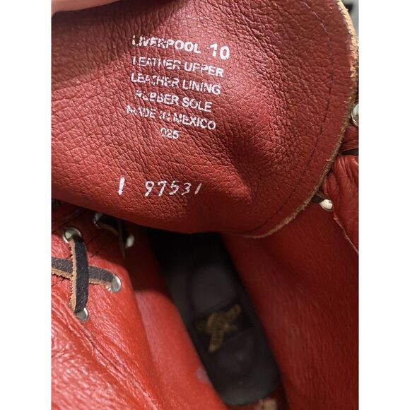 FreeBird Steven Liverpool Zip Distressed Leather‎ Boots W 10 Brown Red Combat - Picture 10 of 10